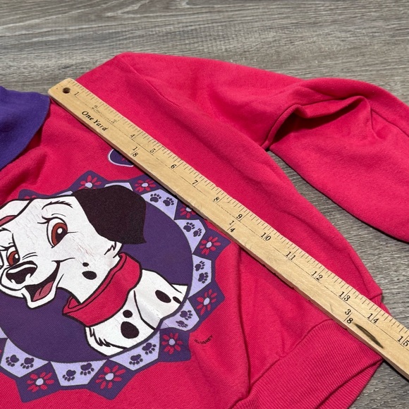 Vintage Disney 101 Dalmations Crewneck Fleece Sweatshirt pink purple 6X - Picture 7 of 9